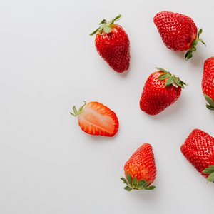 strawberries with white background