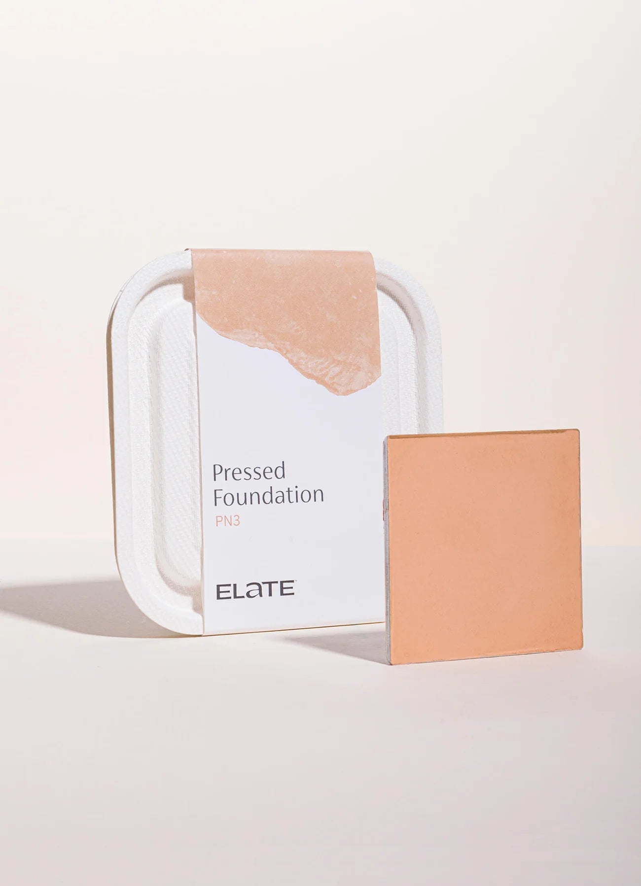 Elate cosmetics pressed foundation packaging and pan